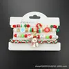 Pulsera de Navidad Pulsera de Cuentas Transfronteriza Muñeco de Nieve Árbol de Navidad Anciano Astas Colgante de Regalo Pulsera Venta al por Mayor