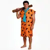 Disfraz de Cosplay de Fred en Stock, el Atuendo Naranja con Manchas de Los Picapiedra, Disfraz de Role-Playing para Convención de Halloween