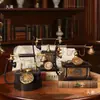 Adornos de Teléfono Retro Antiguo Modelo de Disco de Marcación Fijo Teléfono Fijo República de China Objetos Viejos Nostálgicos Atrezo de Película