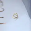 Clip de Oreja Cruzado de Doble Línea, Pendientes de Clip para Hueso de la Oreja Personalizados y Geniales Sin Perforación y Ganchos para Oreja para Parejas Hombres y Mujeres