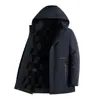 Casaco de inverno masculino, jaqueta acolchoada, design três em um com forro de fleece e acolchoamento extra, adequado para homens de meia-idade e idosos, jaqueta acolchoada de vovô, parka
