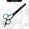 Envío transfronterizo juego de tijeras de peluquería, acero inoxidable integrado, azul y negro, herramientas de corte de pelo de alta calidad, artículos de uso diario
