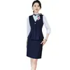 Conjunto de Colete Profissional para Primavera e Outono para Profissionais da Odontologia e Beleza, Roupa de Trabalho de Alta Qualidade para Recepcionistas de Hotel, Uniforme de Trabalho Feminino