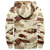 2023 transfronterizo nuevo camuflaje suelto con capucha y cremallera chaqueta acolchada de algodón abrigo para hombre para figura diy una generación de pelo