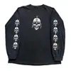 Camiseta Base de Manga Corta con Cuello Redondo Estampado de Calavera Estilo Y2K Comercio Exterior Transfronterizo Camiseta Retro Top Holgado Estilo Callejero Tendencia Punk