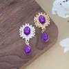 Novo Pingente de Flor de Liga em Forma de Gota de Água Acessórios para Joias DIY com Strass Brincos Dourados Pingente Fivelas com Strass Acessórios para Cabelo Acessórios para Cabeça