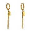 Cross-border Hot-selling Corte Titanium Brincos de Aço Folhas Ocas Pingente Moda Deslocamento Aço Inoxidável All-match Brincos Femininos