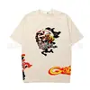 2026 Nueva Camiseta Casual Holgada de Manga Corta con Estampado de Calavera Retro de Moda Americana para Hombres y Mujeres Algodón Puro
