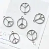 Acessórios DIY de Liga de Zinco Estilo Ins 25X21Mm Pingente Símbolo da Paz Colar Chaveiro de Bolsa Acessórios para Roupas Atacado