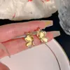 Pendientes de Mariposa de Cristal con Aguja de Plata S925 para Mujer Explosiones Nuevos Combinan con Todo Lujo Ligero Pequeños Estilo Chanel Moda Pendientes Elegantes