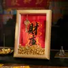 Moldura de Decoração para Hall de Entrada Cultural e Criativo da Montanha Wutai para Sala de Estar e Escritório, Apresentando o Deus da Riqueza e os Doze Signos do Zodíaco, com uma Chave Dourada para Abrir o Tesouro da Riqueza