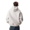 Sudadera con capucha para hombre de peso pesado, estilo americano cuadrado, chaqueta corta de corte limpio de moda, sudadera holgada y rígida de alta costura