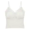 Top Interior Sexy de Encaje con Tirantes para Mujer, Fruncido, Push-up, con Copas Acolchadas, Puede Usarse por Fuera, Hermosa Espalda, Sujetador Camiseta Base