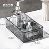 Cesta de almacenamiento apilable de acrílico transparente para escritorio con patrón de glaciar, de lujo y de alta calidad, para organizar cosméticos.