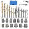 Juego de 26 Piezas de Extractores de Tornillos y Tuercas, Extractores de Tornillos Dañados, Herramientas de Extracción de Pernos de Hexágono para Tornillos Rotos