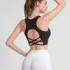 Camiseta de Yoga con Espalda Cruzada y Almohadillas Extraíbles, Ropa Interior Deportiva de Fitness a Prueba de Impactos, Camiseta para Ejercicio de Alta Intensidad