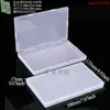 Caja plana larga, caja de embalaje para componentes electrónicos y accesorios, caja rectangular de plástico delgada con tapa abatible, caja plana larga transparente