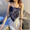 Seda Gelada Sem Costura Estilo Étnico Hot Girl Flor de Caju Camisola Sexy Feminina Faixa para Barriga Pequena Modelagem do Peito Fixa Irregular