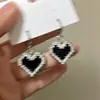 Collar Retro Corazón Mosaico Negro para Mujer Ins Nicho Colgante Corazón Durazno Tipo Cadena Clavícula Accesorios Hip-Hop