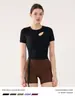 Traje de Yoga de Alta Gama de Manga Corta para Mujer Primavera y Verano Top Deportivo con Almohadilla en el Pecho Cordón Ajustable Corte Entallado Adelgazante Traje de Entrenamiento Fitness