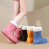 Botas de Lluvia de Moda para Mujer de Comercio Exterior Transfronterizo, Zapatos Impermeables de Media Caña, Botas de Lluvia Planas Cálidas y Antideslizantes para Mujer Adulta, Zapatos de Goma