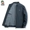 Chaqueta de Padre de mediana edad Moda Casual de Negocios Chaqueta con Cuello Alto Chaqueta para Hombres de mediana edad Nuevo Top de Primavera y Otoño