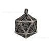 Colgante de metal hueco de 20 caras con dados de poliedro, collar de dados para juegos de rol de mazmorras y dragones.