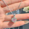 Colar Chepalaiba Octogonal Millennium Rose Pingente Incrustado com Diamante de Alto Carbono Brincos Coloridos Anel de Diamante Rosa