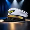 Chapéu de capitão piloto para mulheres, adereço para apresentação de palco, festa à fantasia sessão de fotos uniforme retrô chapéu de marinheiro