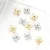 Pingente de cruz folheado a ouro, com forte retenção de cor, com zircônia microincrustada, contas separadoras de quatro cantos, acessórios para pulseira e colar DIY de pérolas