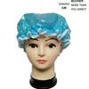 Gorro de ducha de poliéster de una sola capa con estampado azul gorro de ducha para adultos cocina a prueba de aceite gorro de cigarrillos impermeable para ducha