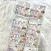 Pinza para el pelo de lazo de encaje con forma de frijol de caramelo y ojo de gato iridiscente, estilo coreano, para flequillo lateral de niña