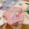 Ropa Infantil Coreana 2026 Primavera y Verano Nuevo Estilo Padre-Hijo Dulce Dibujos Animados Absorbente de Sudor Transpirable Color Caramelo Manga Corta Camiseta para Niñas