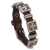 Pulsera Cruz Retro Creativa Simple Nueva para Hombres y Mujeres Pulsera de Pareja Estilo Punk Europeo y Americano Pulsera de Cuero Vacuno Personalizada