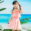 Traje de baño de una pieza para niña con tirantes y falda de malla, estampado de margaritas florales, equipo de natación para vacaciones en la playa, en stock