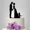 Inserto de bolo de casamento acrílico personalizado casal beijando noiva noivo abstrato e decoração de bolo de cachorro