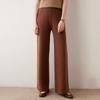 Pantalones anchos de cachemira gruesa para mujer, cintura alta, para uso exterior, 100% cachemira pura, pantalones rectos holgados, pantalones casuales