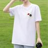 Fornecimento de Camisetas Estampadas de Manga Curta para Mulheres para Transmissão ao Vivo, Design Estilo Ins, Tamanho Petite, Gola Redonda, Tops Versáteis Atacado