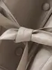 Ropa de Piel de Oveja para Mujer 26 Estilo Otoño Cintura con Cordón Holgada Casual Chaqueta de Cuero Temperamento Chaqueta Corta Transfronteriza Talla Grande Moderna