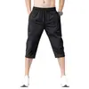 Pantalones Cortos Capri de Seda Helada Explosivos Transfronterizos para Hombre Verano Delgados Modernos Casuales Deportivos para Hombre Holgados