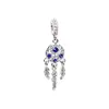 Atrapasueños Mariposa Estilo Bosque Aleación Esmalte Incrustado Diamante Morado Borla de Pluma Colgante Accesorios DIY Pulsera Cuentas Colgante