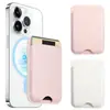 Portatarjetas magnéticas populares transfronterizos para teléfonos móviles, estilo de negocios simple, diseño abierto, funda para tarjetas de cuero PU con imán fuerte Magsafe