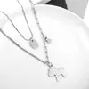 Colar Duplo Estilo Hip-Hop Xiaohongshu com Pingente "Fique Rico Logo", Design Exclusivo de Alta Qualidade, Presente de Dia das Mães