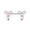 Anillos para Pezón Europeos y Americanos Transfronterizos de Acero Inoxidable 316L con Diseño de Goteo de Aceite, Barras Rectas con Forma de Corazón y Mariposa para Piercing Corporal