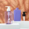 Atacado 200ml Roxo Quadrado Shampoo Pet Plástico Garrafa Loção Corporal Gel de Banho Higienizador de Mãos Garrafa Garrafa de Cuidados