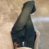 Jeans de Pierna Ancha Forrados de Polar Color Gris Cemento para Mujer Invierno 2024 Explosiones Doble Botón Cintura Alta Cubre-carne Últimos Pantalones Rectos de Piso