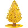 Tarjeta de felicitación estéreo de estilo japonés con chai negro y árbol de ginkgo, hermosa decoración de mesa, tarjeta universal de agradecimiento y bendición para cumpleaños.