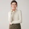Suéter de Punto Grueso para Mujer Otoño/Invierno 2025 con Borde Fruncido, Cuello de Hoja de Loto y Mangas de Encaje, Camiseta Base al por Mayor desde Fabricante