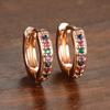 Pendientes de moda europeos y americanos, pendientes circulares de circonita de 8 mm, pendientes perforados, joyería de tendencia personalizada, venta al por mayor