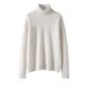 Estilo Lujoso de Gama Alta~100% Cachemira PuraSuéter de Punto de Cuello Alto para Mujer, Suéter Interior Ajustado con Tacto Premium